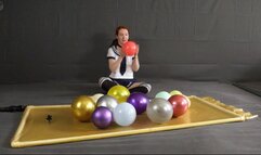 Balloons in a latex vacuum bed