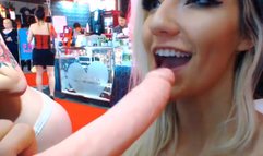 Willow_Wisp_ licks a dildo and plays with tits in public