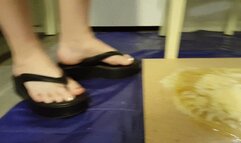 Ling Stuck in Platform Flip Flops