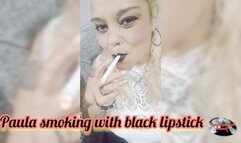 Paula smoking with black lipstick - PSS001