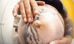 KINKY GIANTESS 9 MONTHS PREGNANT:SUPER HOT BELLY BUTTON MASTURBATION
