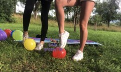 balloon burst with shoes