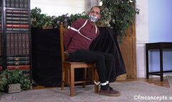 Able To Stand From His Chair Tie, Tape Gagged Kale Triplex Ends Up On The Floor! 4k Version