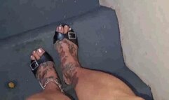 Avi Walking Giantess in high heels and jingly anklet shoeplay toe cleavage high heel walking sounds