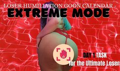 Loser Humiliation Goon Calendar Day 1 - Extreme Mode Challenging Loser Task Centering Around Humiliation, Verbal Humiliation, Sexual Rejection, Pussy Denial, and Loser Porn - Interactive Loser Training with Humiliatrix Countess Wednesday - MP4 1080p PNG