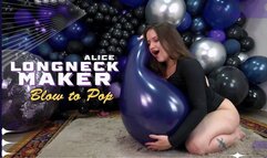 Alice Longneck Maker : Blow to pop Blue Unique 16" - 4K