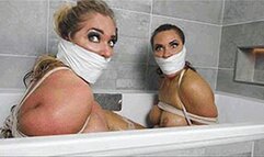 Eliza & Kellie in: Bath-Bound Hold-Up Ordeal for Increasingly Anxious Bound Bubble-Butt Babes! (Bonus Cut) (WMV)