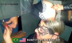 Cristina Almeida with her cuckold husband for the first time in a gloryhole booth with holes - Gloryhole 1 - Subtitle in English