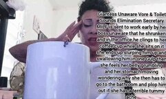Giantess Unaware Vore & Toilet Sounds Elimination Secretary MILF is sent to work early by her boss unaware that he shrunken and in the office he clings to her coffee cup while she sits on it she ends up slurping him up and swallowing him in one Gulp then