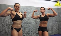 Dolly vs Kim sweatyfight in blak bikini