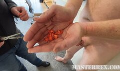 Cock thrashed and scorched with burning hot Dorset Naga chillies - Master Bex - MP4 SD