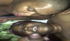 2 black BBW sluts sucking dick