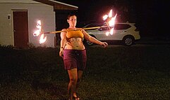 Showing Off My Fire Spinning Skills (4K - UHD 2160p MP4)