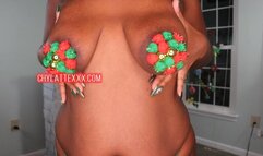 Jingle Bell Boob Bounce - Big Tits MILF Tits Ebony Tits Tit Jiggle Pasties - MOV