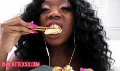 Eating Dumplings with Chopsticks, Chewing with My Mouth Open - Mouth Fetish, Teeth Fetish Chewing Food Eating Food Vore - MOV