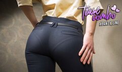 Perfect Ass Asian In Tight Work Trousers Teases Visible Panty Line