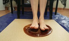 Kay Pop Stuck Barefoot in Brown Glue Trap