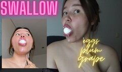 swallow orgasm from egg,plum and grape