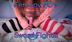 Defeating a femboy in a sword fight POV!