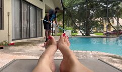 Clean The Pool And My Big Asian Feet