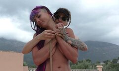 Maya Homerton - Cruel Bondage Walk Training on the Pool Deck - Part 2 mp4 HD