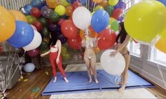 Balloon Olympics: 60 Helium Tuftex Balloons Mass Popping Contest! - HD 1080p mp4