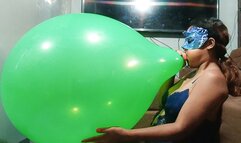 Sexy Juju Senually Double Blows To POP 2 HUGE Balloons Red And Green