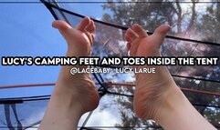 Lucy's Camping Feet and Toes Inside the Tent