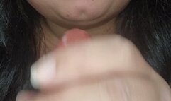 SSBBW masked Latina sucks realistic dildo