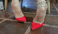 Milah Arches itchy red fantasy on red pumps