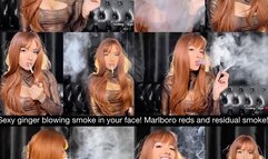 Sexy ginger smoking marlboro red! Residual smoke and smoke in your face