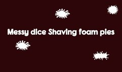 Messy dice shaving foam pies