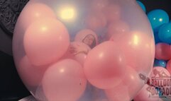 Saskia pops a lot of pink Balloons in her Climb In Balloon 4K UHD Version