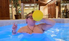 Blowing Up Balloons In The Buff - Alice Skary Naked in the Pool for Looner No Pop - sd wmv