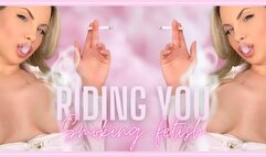 Riding You (Smoking Fetish) 480MP4 - Hot blonde girl rides your cock topless while smoking a cigarette