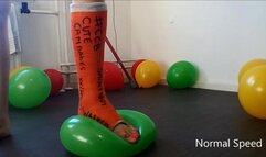 Popping Balloons In A Leg Cast