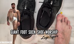 Giant foot sock shoe worship - Lego figure