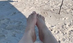 Beach sand makes my feet extra dirty