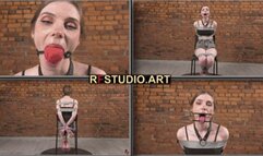 Meloxy - Tape bondage on a chair and gag test for a gorgeous lady (FULL HD MP4)