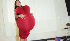 Sexy Camylle Stuffs Her Dress With Huge Balloon Boobs And Giant Belly With Pregnant Role Play