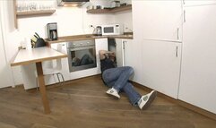 Naughty wife gets nasty and fucked doggystyle in the kitchen