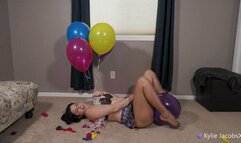 Popping Big Bouquet Of Helium Balloons Skirt & Pantyhose - Kylie Jacobs - MP4 1080p HD