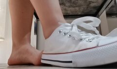 Dirty sneakers in the clothing store 4K