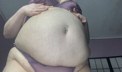 BBW wants you to rub her painfully bloated belly