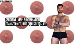 Sensitive nipples domination - Transformed into 4 Legged slave