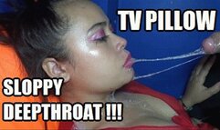 DEEP THROAT SPIT FETISH 230910H VIOLET THROAT FUCKING AGAINST THE TV PILLOW HD MP4