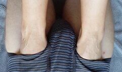 My first footjob - he finally cum!