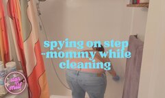 Step-Mommy Cleans Bathroom with Buttcrack Out