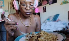 Pasta and Fish Mukbang