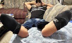 Malefootflava New Model "Wallys Thick Manly Soles" gets Footplay Worship Tease